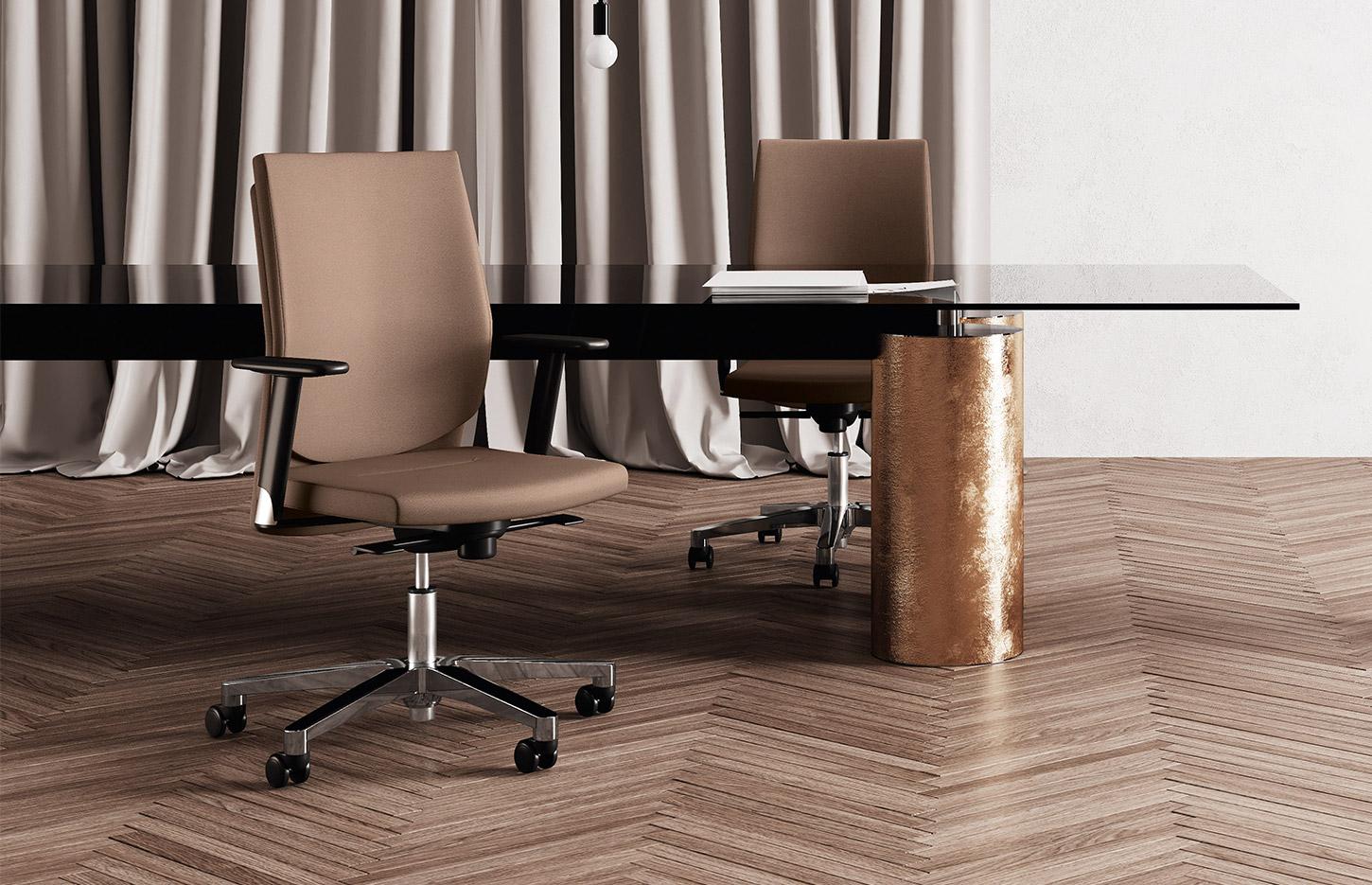 Siège de bureau tissu similicuir cuir mécanisme synchrone accoudoirs fixes, gamme Galion Work - France Bureau