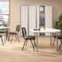 Chaise polyvalente empilable avec dossier rembourrée ou résille et assise rembourré en tissu non feu - Gamme Herpin - France Bureau	