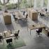 Bureau open-space plateau mélaminé pieds acier avec rangement, gamme Hudson - France Bureau