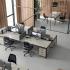 Bureau open-space plateau mélaminé pieds acier avec rangement, gamme Hudson - France Bureau