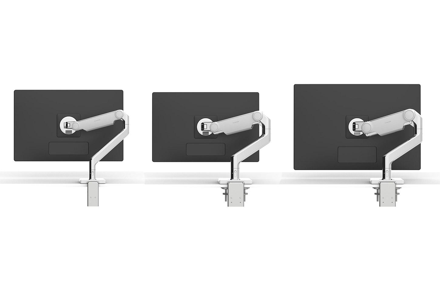 Support écran PC finition aluminium poli/blanc gris ou noir, gamme Humansclae Screen