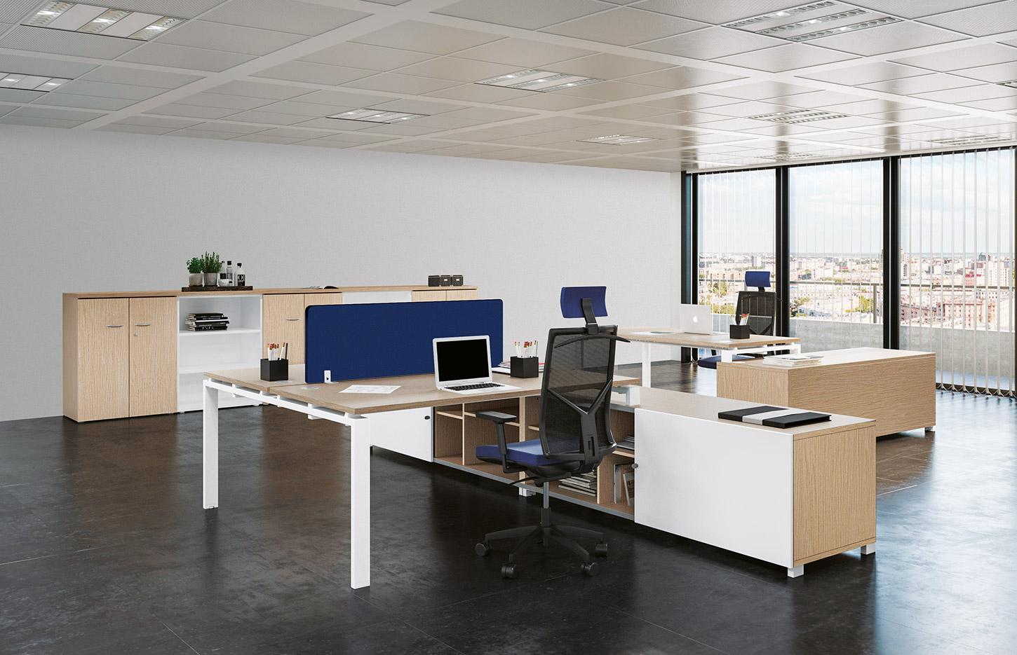 Bureau modulable open-space et individuel en mélaminé, Fabrication Française, gamme Ifoghas - France Bureau