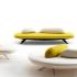 Canapé banquette rond carré rectangulaire avec coussins, gamme Inirida - France Bureau