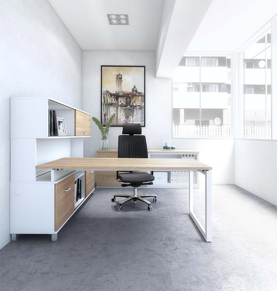 Bureau open-space bureaux sur meuble de rangement, gamme Irazu - France Bureau