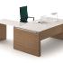 Bureau direction plateau bois ou verre 4 pieds carré ou pieds, gamme Islandis - France Bureau