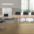 Bureau direction plateau bois ou verre 4 pieds carré ou pieds, gamme Islandis - France Bureau