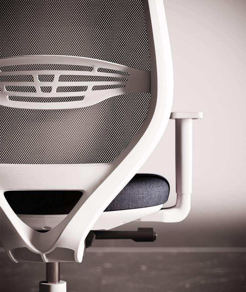 Siège de bureau assise tissu ignifugé coloré, ensemble noir ou blanc, gamme Isto - France Bureau