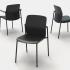 Chaise de réunion en polypropylène dossier reclinable, gamme Jarama Meet - France bureau