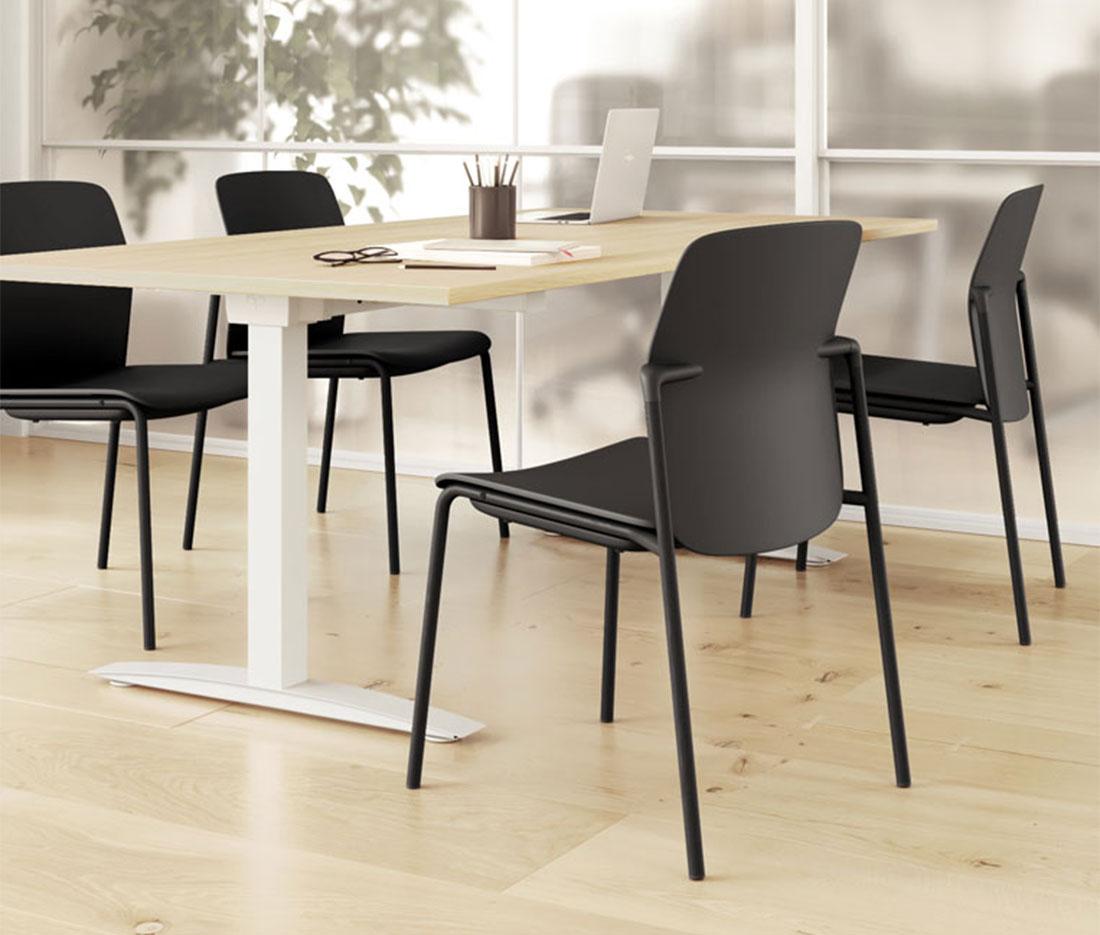 Chaise de réunion en polypropylène dossier reclinable, gamme Jarama Meet - France bureau