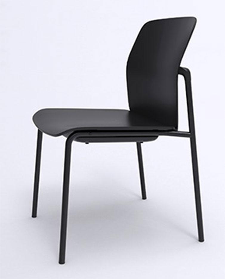 Chaise de réunion en polypropylène dossier reclinable, gamme Jarama Meet - France bureau