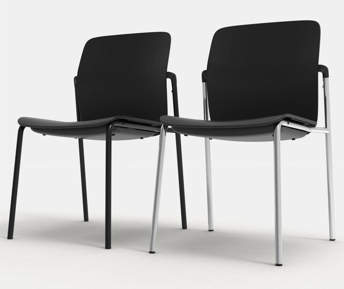 Chaise de réunion en polypropylène dossier reclinable, gamme Jarama Meet - France bureau