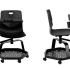 Chaise scolaire avec tablette rotative et coque noire - Gamme Jassine - France Bureau