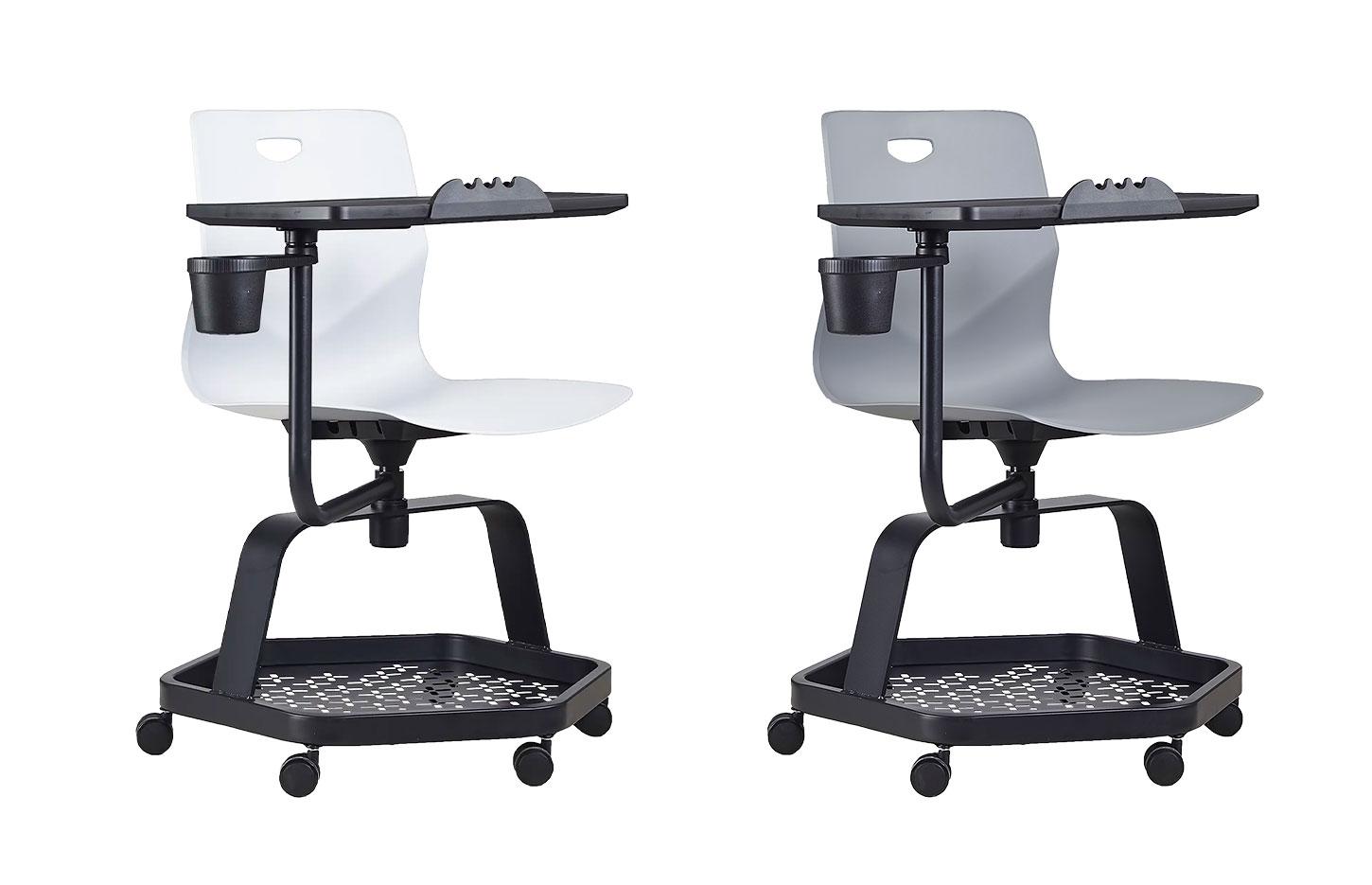 Siège de formation rotatif sur roulettes avec tablette et porte gobelet - Gamme Jassine - France Bureau