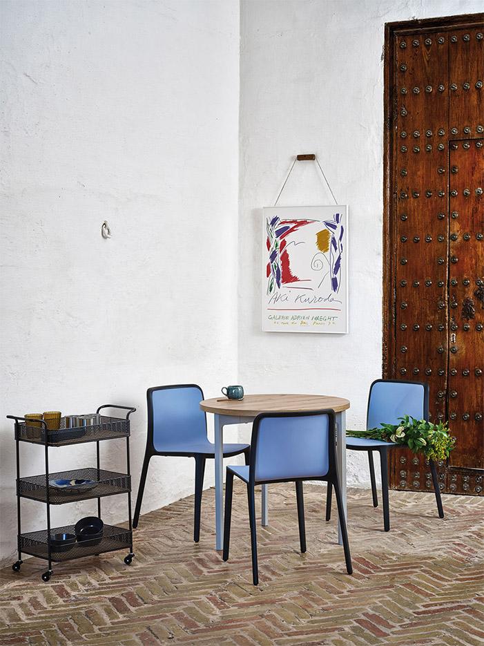 Chaises intérieures extérieurs en polypropylène ou tapissé brodé, gamme Kandik - France Bureau