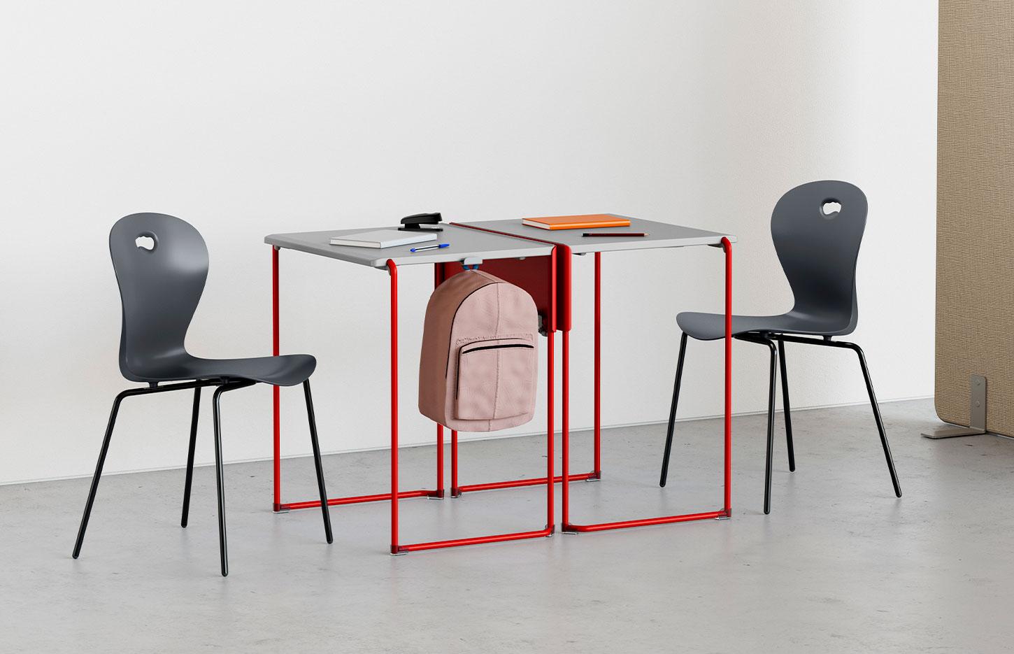 Table de formation individuel avec plateau ABS ou mélmainé 4 hauteurs disponibles - Gamme Kanin - France Bureau