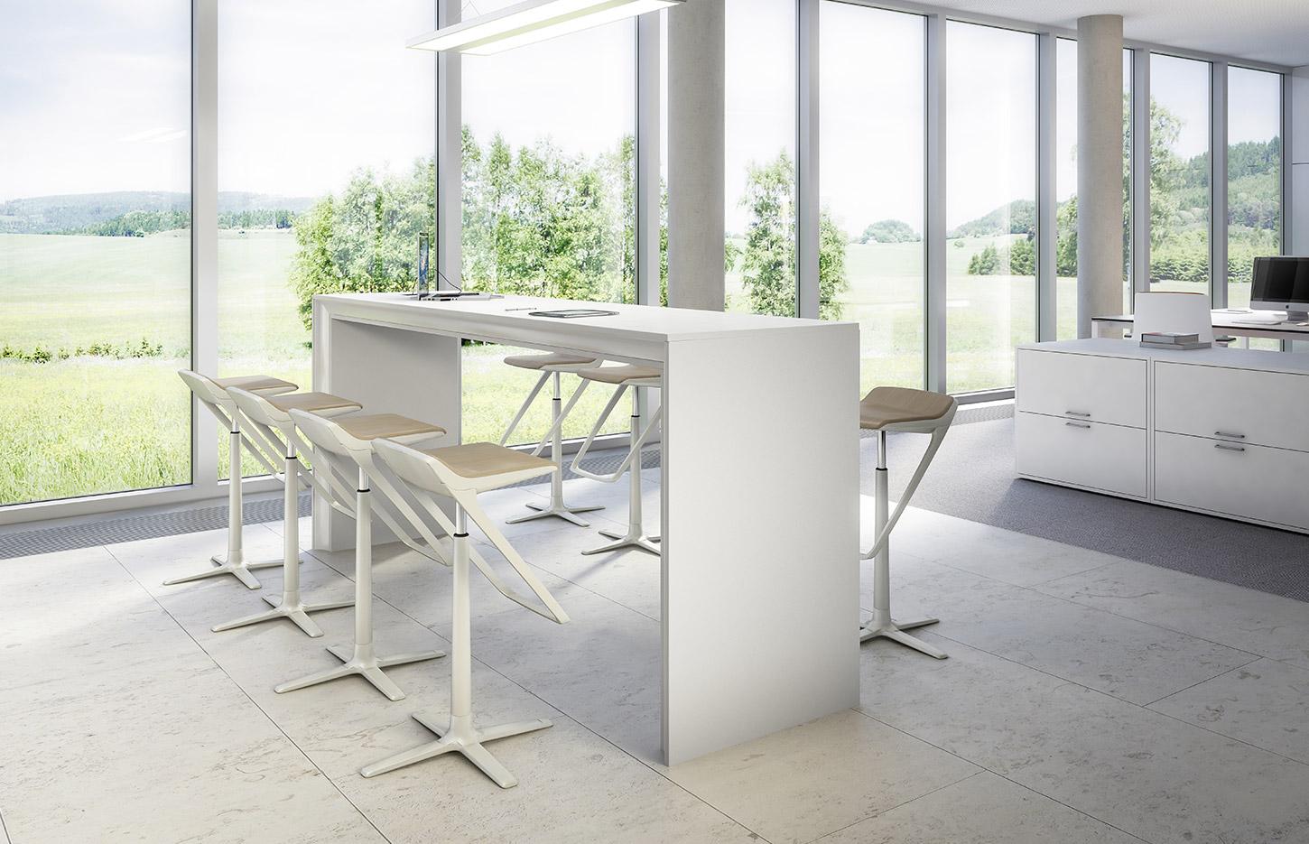 Tabouret ergonomique structure réglable en hauteur en aluminium, gamme Kineticis5 - France Bureau