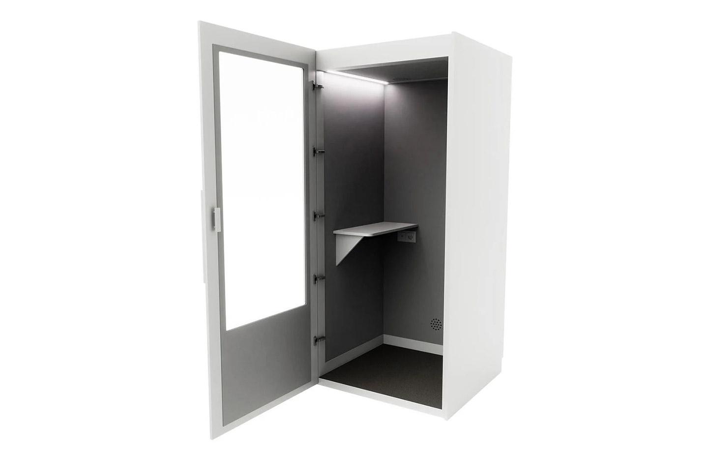 Cabine acoustique 1 place avec tablette et connectiques, gamme Koronia 1 place - France Bureau