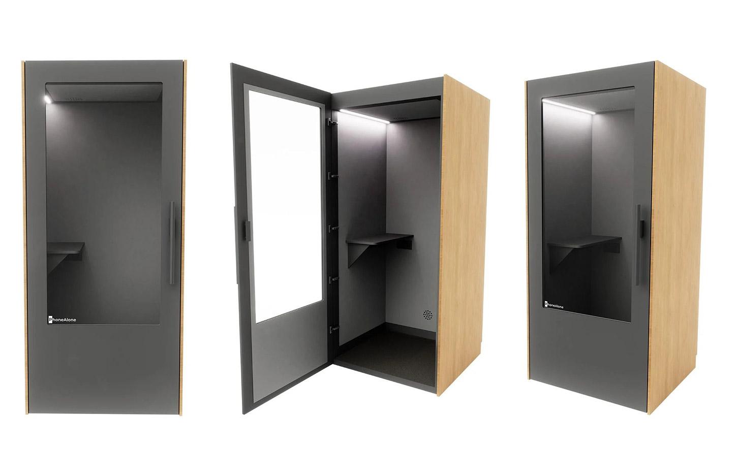 Cabine acoustique 1 place avec tablette et connectiques, gamme Koronia 1 place - France Bureau
