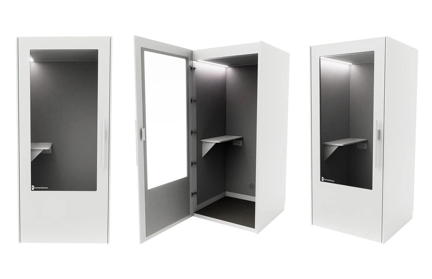 Cabine acoustique 1 place avec tablette et connectiques, gamme Koronia 1 place - France Bureau
