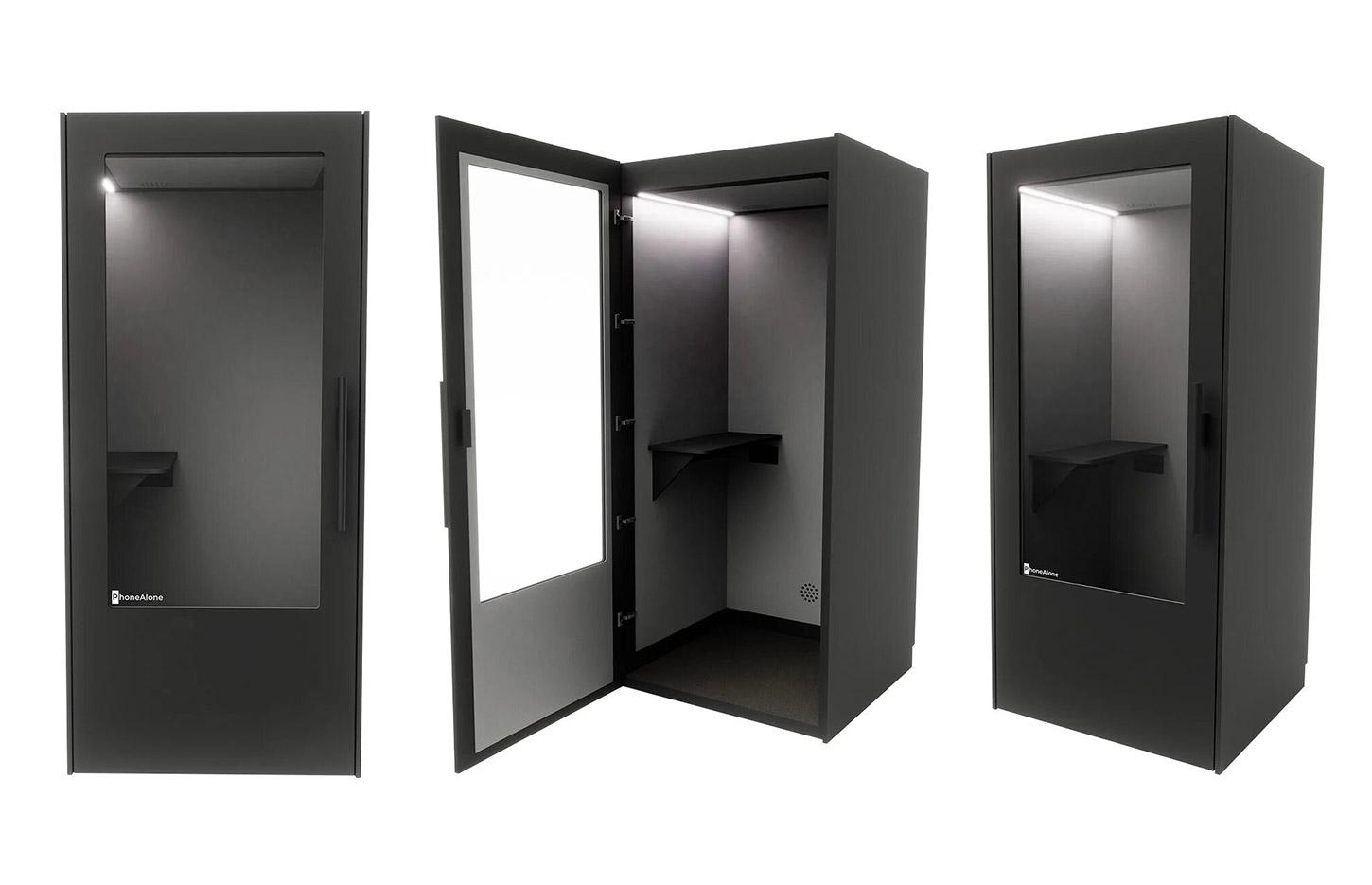Cabine acoustique 1 place avec tablette et connectiques, gamme Koronia 1 place - France Bureau