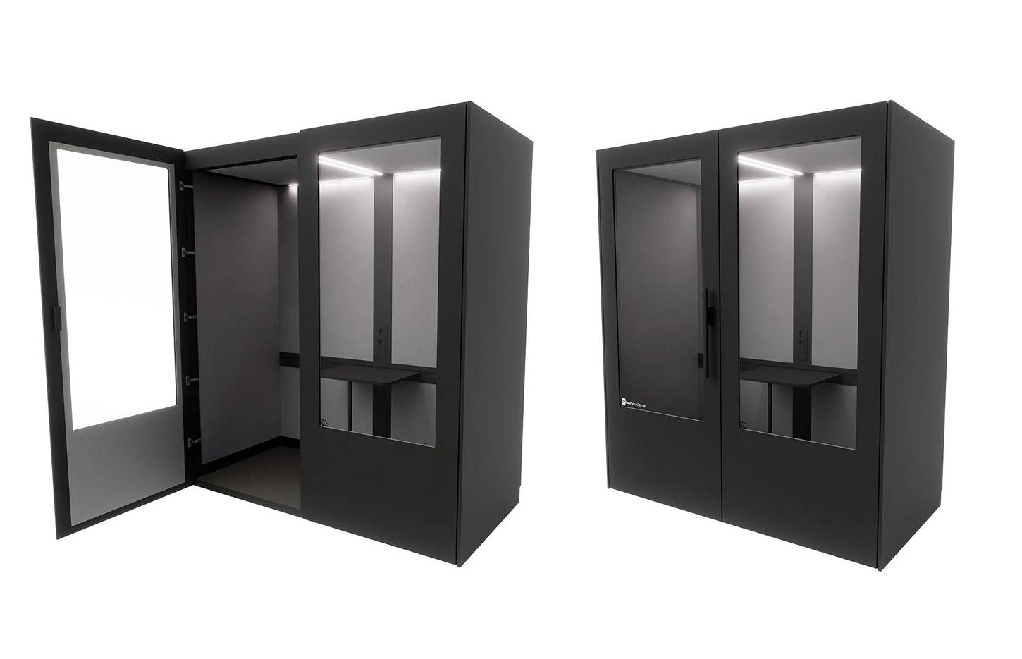 Cabine acoustique 2 places avec tablette et connectique, gamme Koronia 2 places - France Bureau 