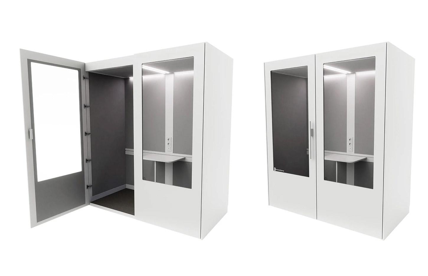 Cabine acoustique 2 places avec tablette et connectique, gamme Koronia 2 places - France Bureau 