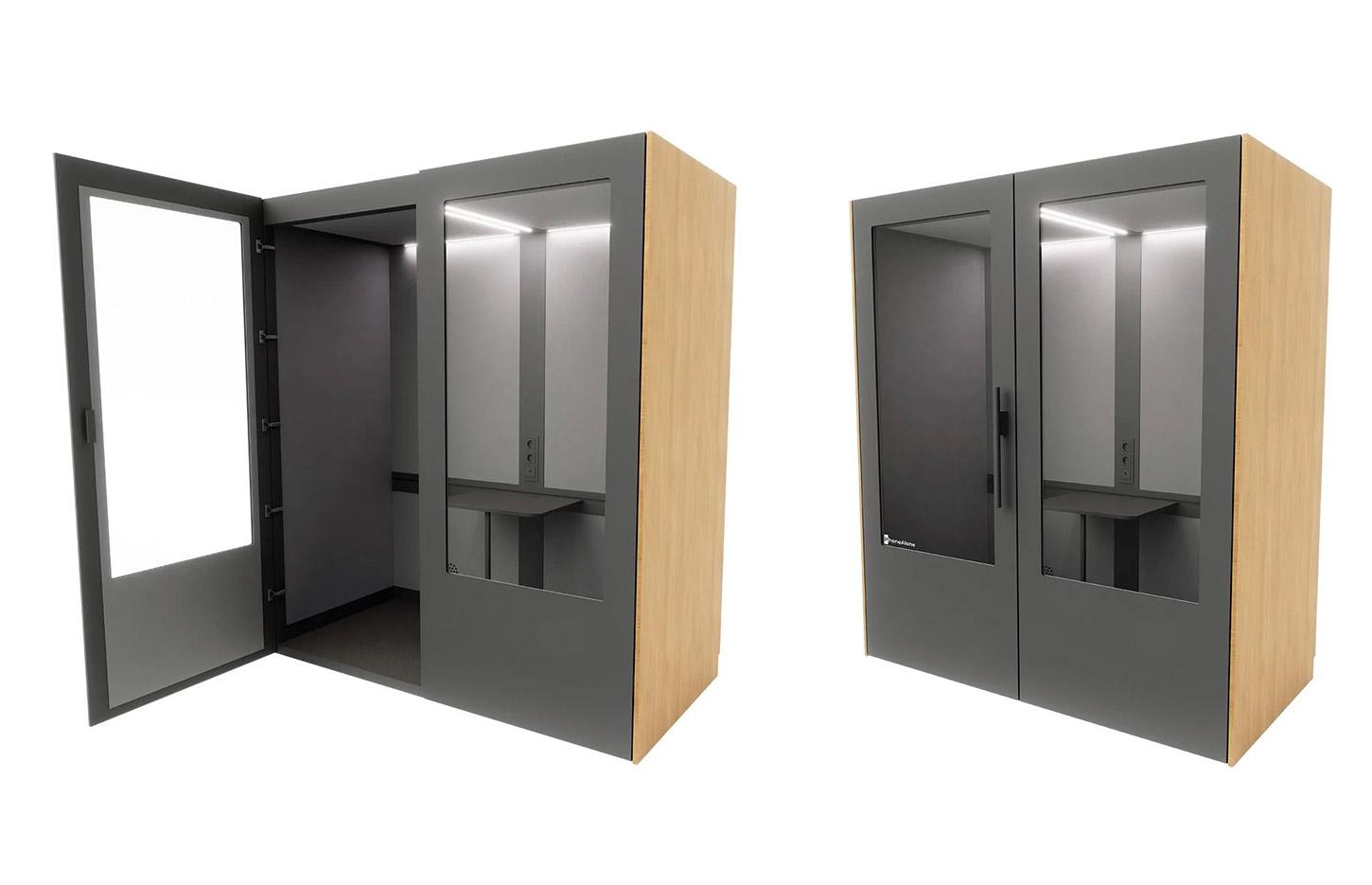 Cabine acoustique 2 places avec tablette et connectique, gamme Koronia 2 places - France Bureau 