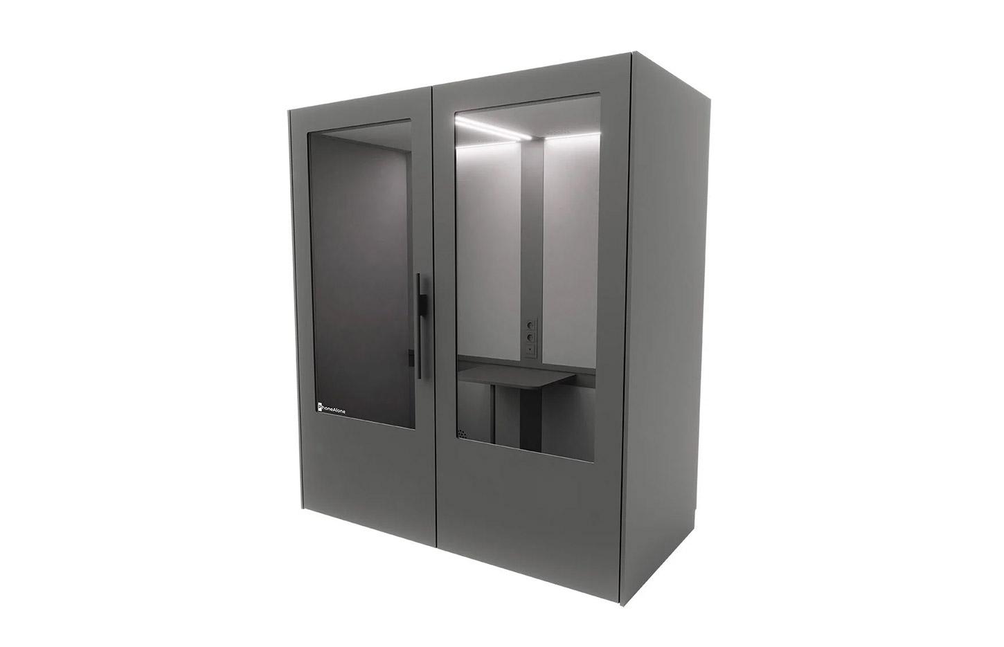 Cabine acoustique 2 places avec tablette et connectique, gamme Koronia 2 places - France Bureau 