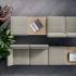 Canapes modulables tissu assises tablettes accoudoirs, gamme Laffrey - France Bureau