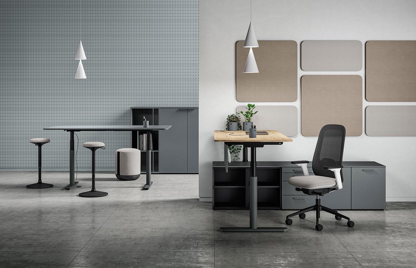 Bureau ergonomique réglable en hauteur électriquement, gamme Lavaredo - France Bureau