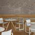 Siège piétement bois et métal avec assise hêtre ou tapissée, gamme Lecorci, France Bureau