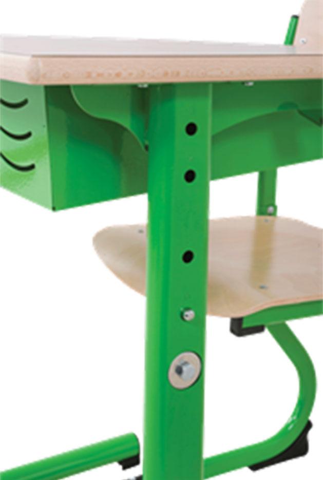 Table scolaire 1 ou 2 places réglable en hauteur plateau mélaminé, gamme Leva élémentaire - France Bureau