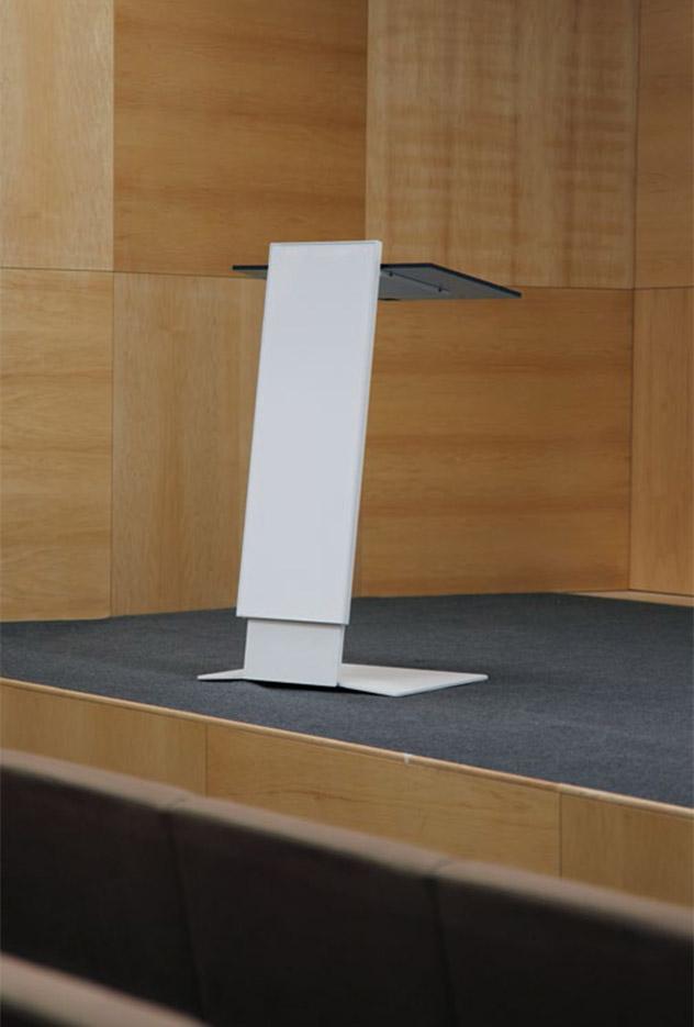 Pupitre de conférence, fixe ou réglable en hauteur, Anthracite ou blanc, gamme Level - France Bureau