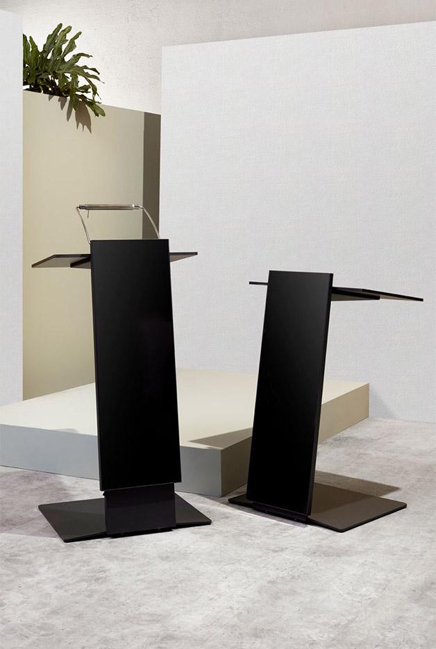 Pupitre de conférence, fixe ou réglable en hauteur, Anthracite ou blanc, gamme Level - France Bureau