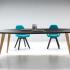 Table de réunion pieds bois métal plateau carré rectangulaire trapèze, gamme Lierna réunion - France Bureau