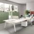 Bureau modulable open space individuel ou bench, 4 pieds arche métal, gamme Lierna - France Bureau