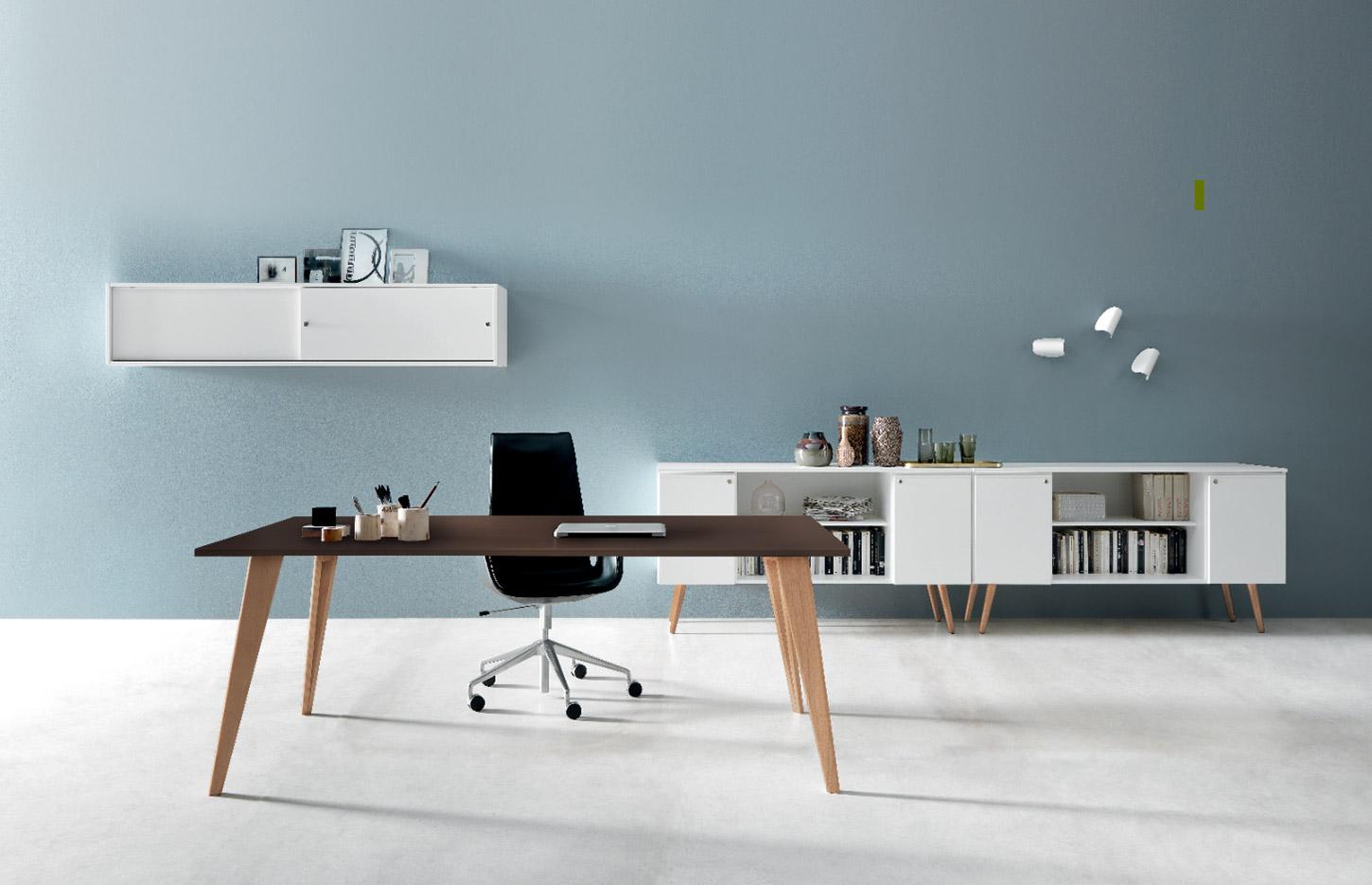 Bureau direction plateau mélaminé, bureau angle droit ou arrondi, gamme Lierna Direction - France Bureau