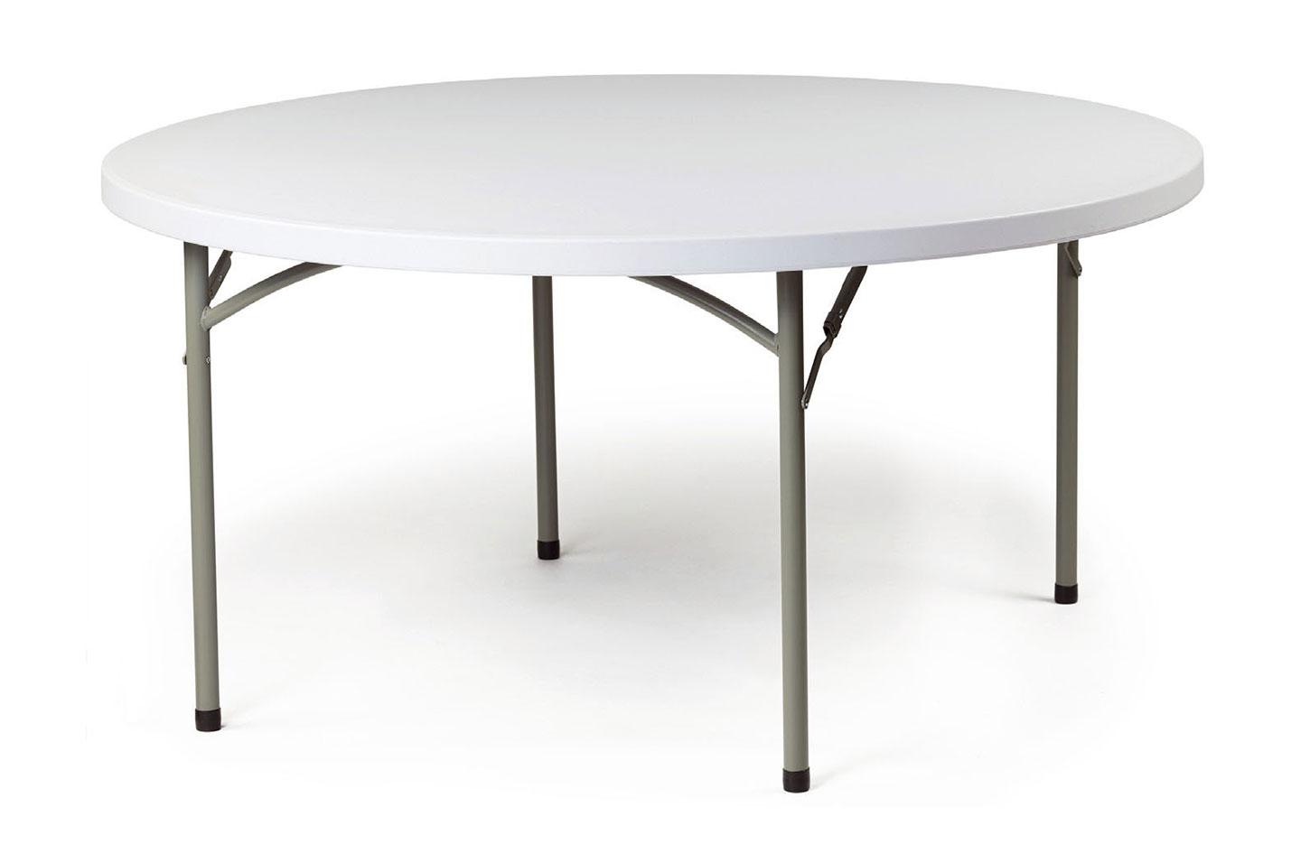 Table ronde pliante structure acier gris et plateau polyéthylène, gamme Linon round - France Bureau