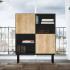 Crédence de bureau ouverte ou avec portes en mélaminé, Fabrication Française, gamme Livenza, France Bureau
