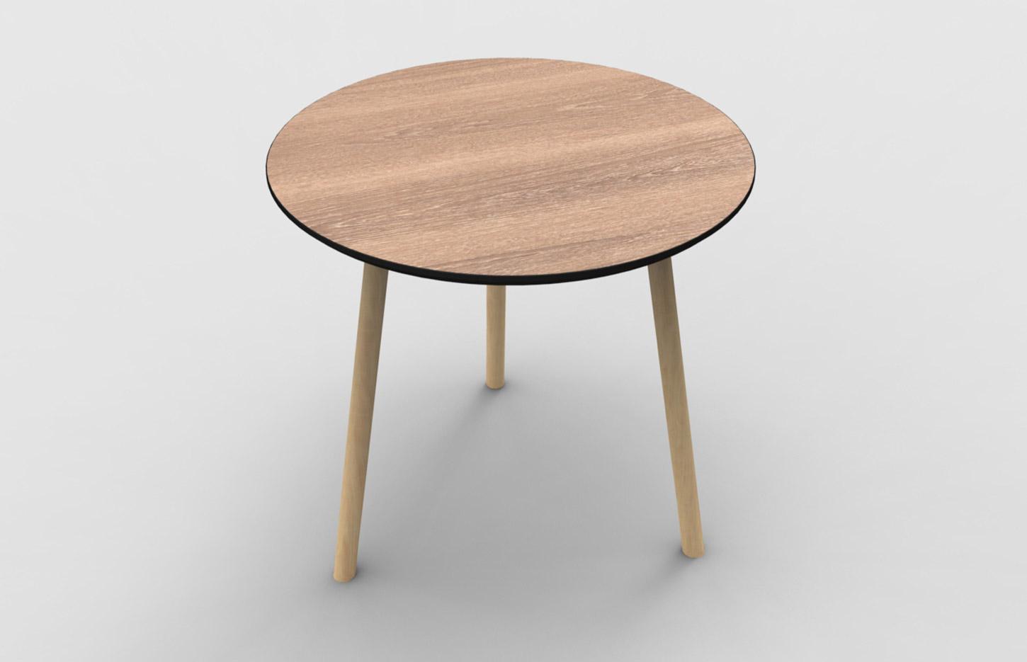 Table ronde avec plateau en MDF et 3 pieds en bois massif - Gamme Lori - France Bureau	