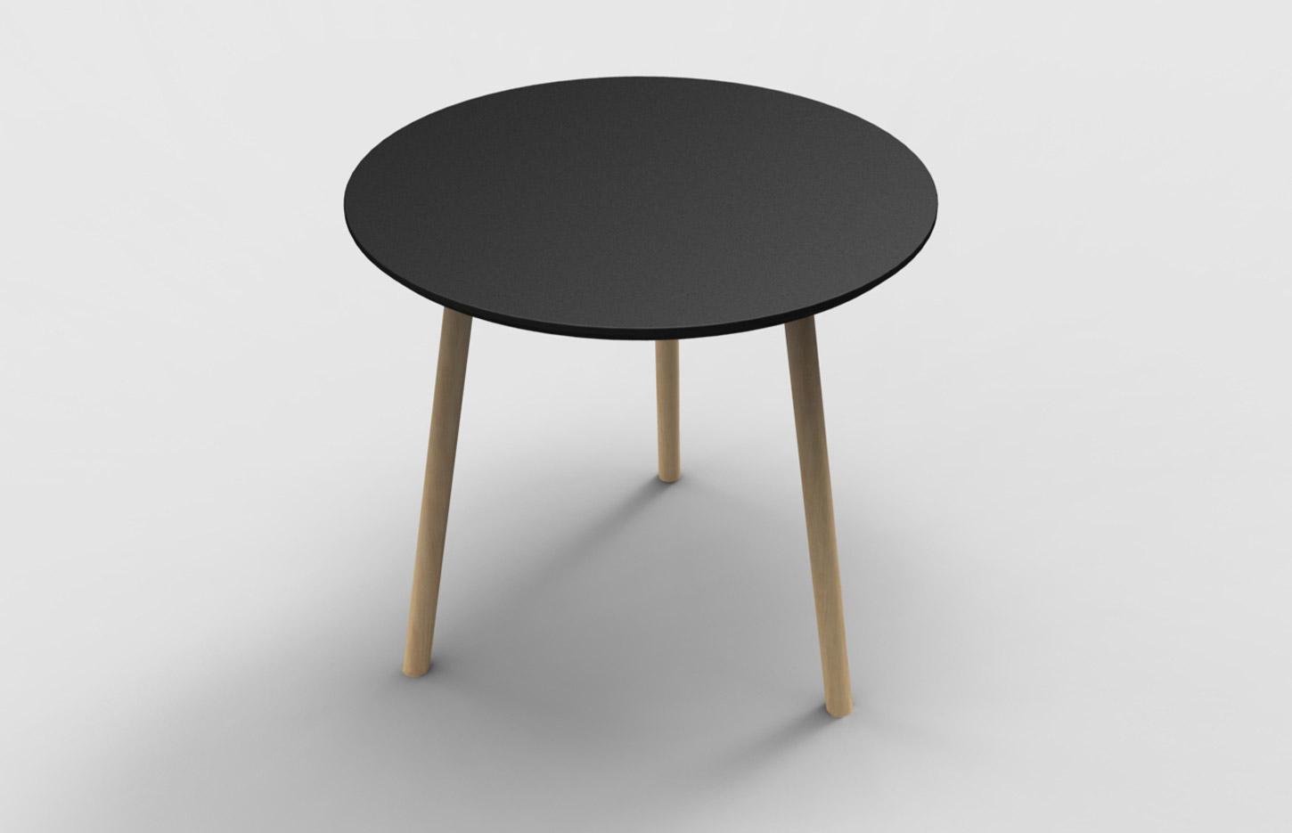 Table ronde avec plateau en MDF et 3 pieds en bois massif - Gamme Lori - France Bureau	