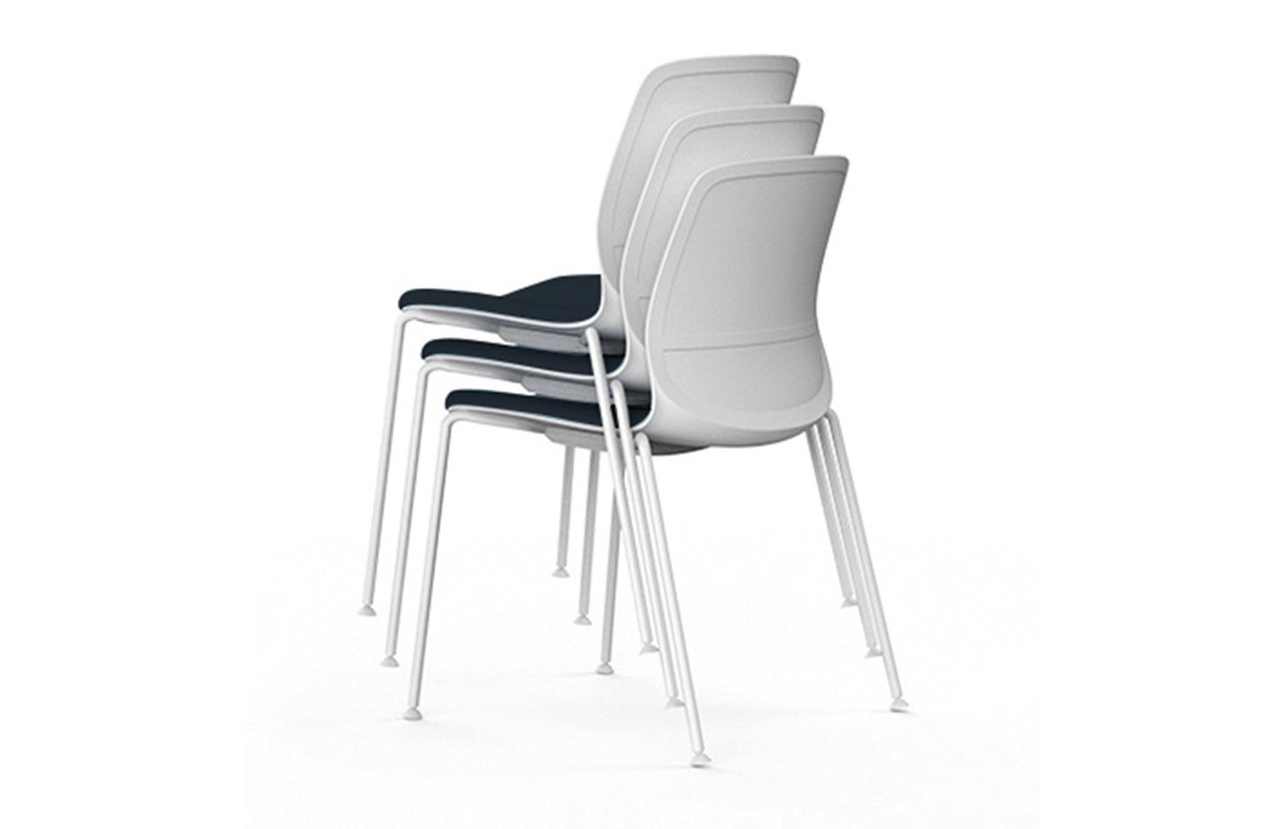 Chaise de réunion coque polypropylène assise rembourré, gamme Magnan - France Bureau