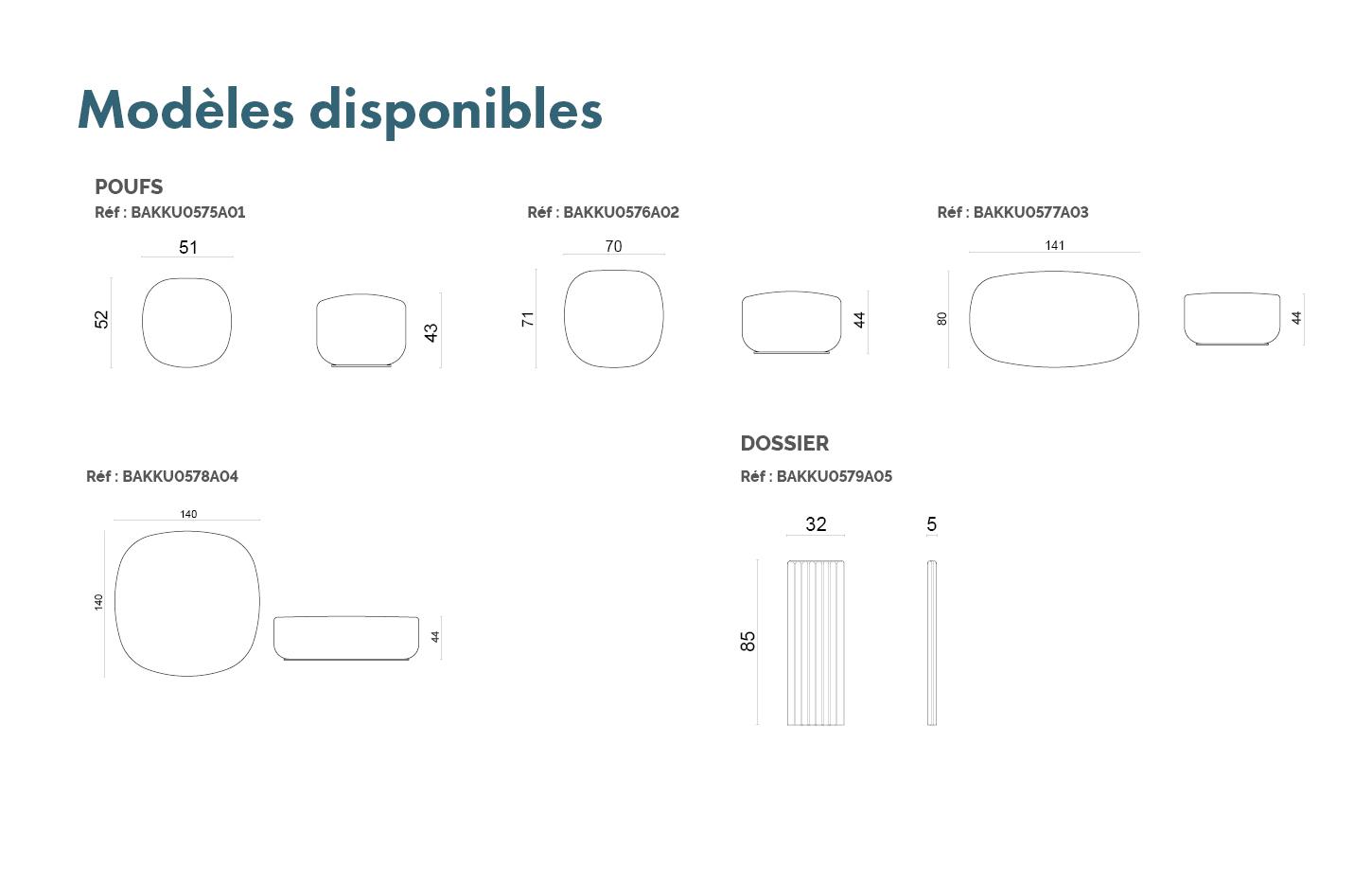 Poufs de détente pour accueil dossier ondulé tablette d\'appoint en tissu, gamme Marumbi - France Bureau	