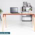 Tables polyvalentes piétement bois/métal avec plateau mélaminé, gamme Mazurie Wood - France Bureau