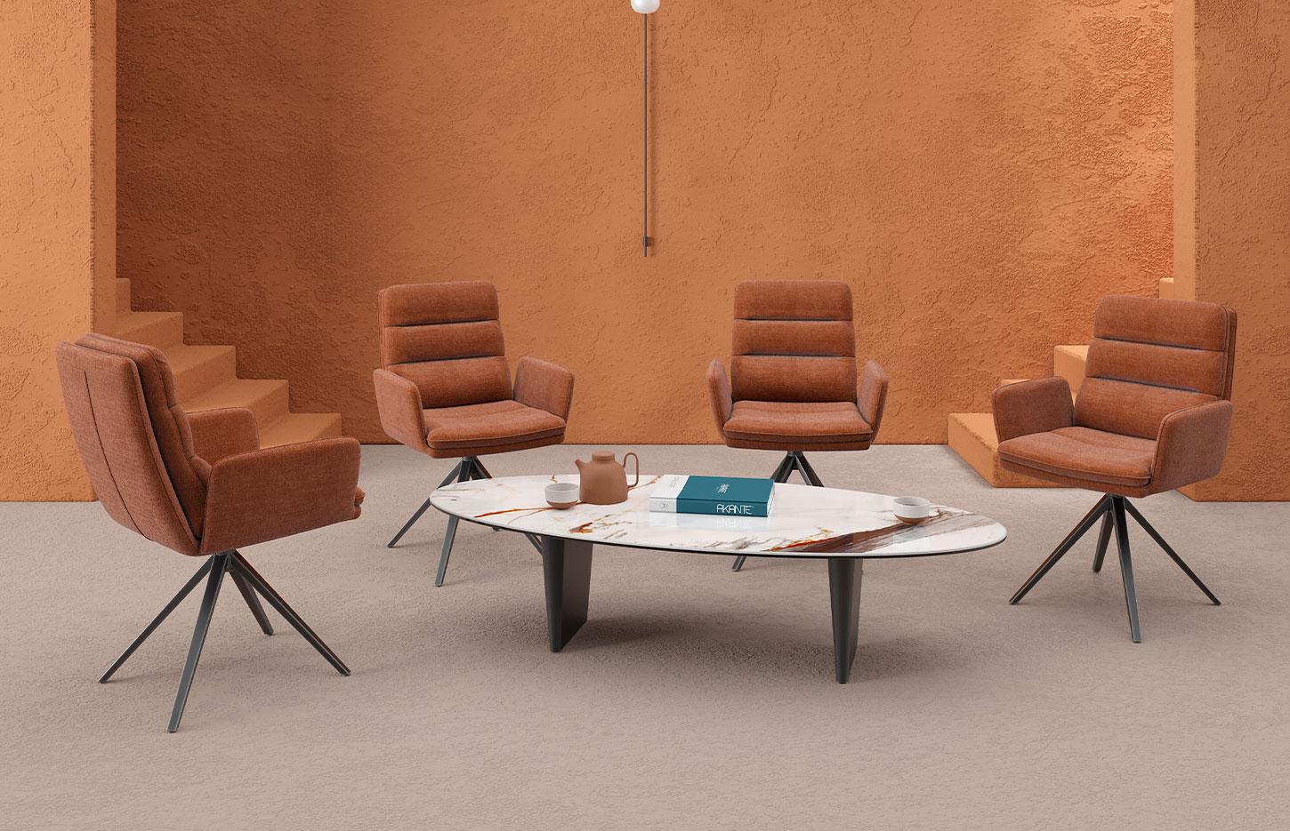 Fauteuil d\'accueil pivotant tout rembourrée avec accoudoirs - Gamme Melkki - France Bureau	