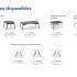 Table basse pieds bois ou métal plateau bois ou marbre, gamme Meta - France Bureau	