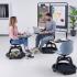 Chaise sur roulettes avec tablette écritoire monocoque polypropylène, gamme Milondo - France Bureau