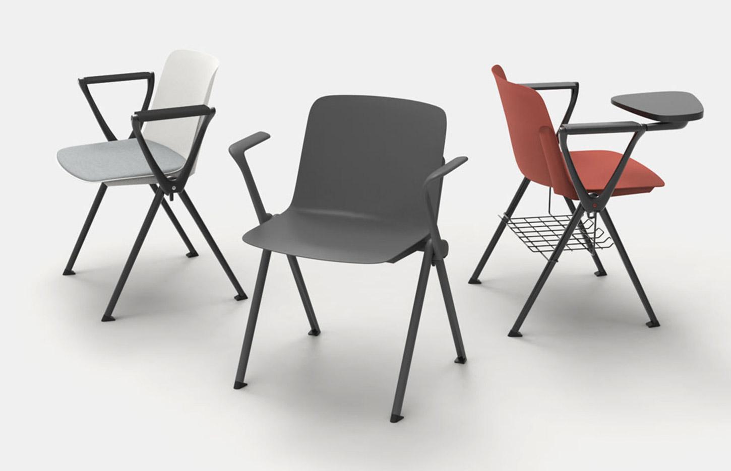 Chaise monocoque polypropylène structure en métal, gamme Minho Meet - France Bureau
