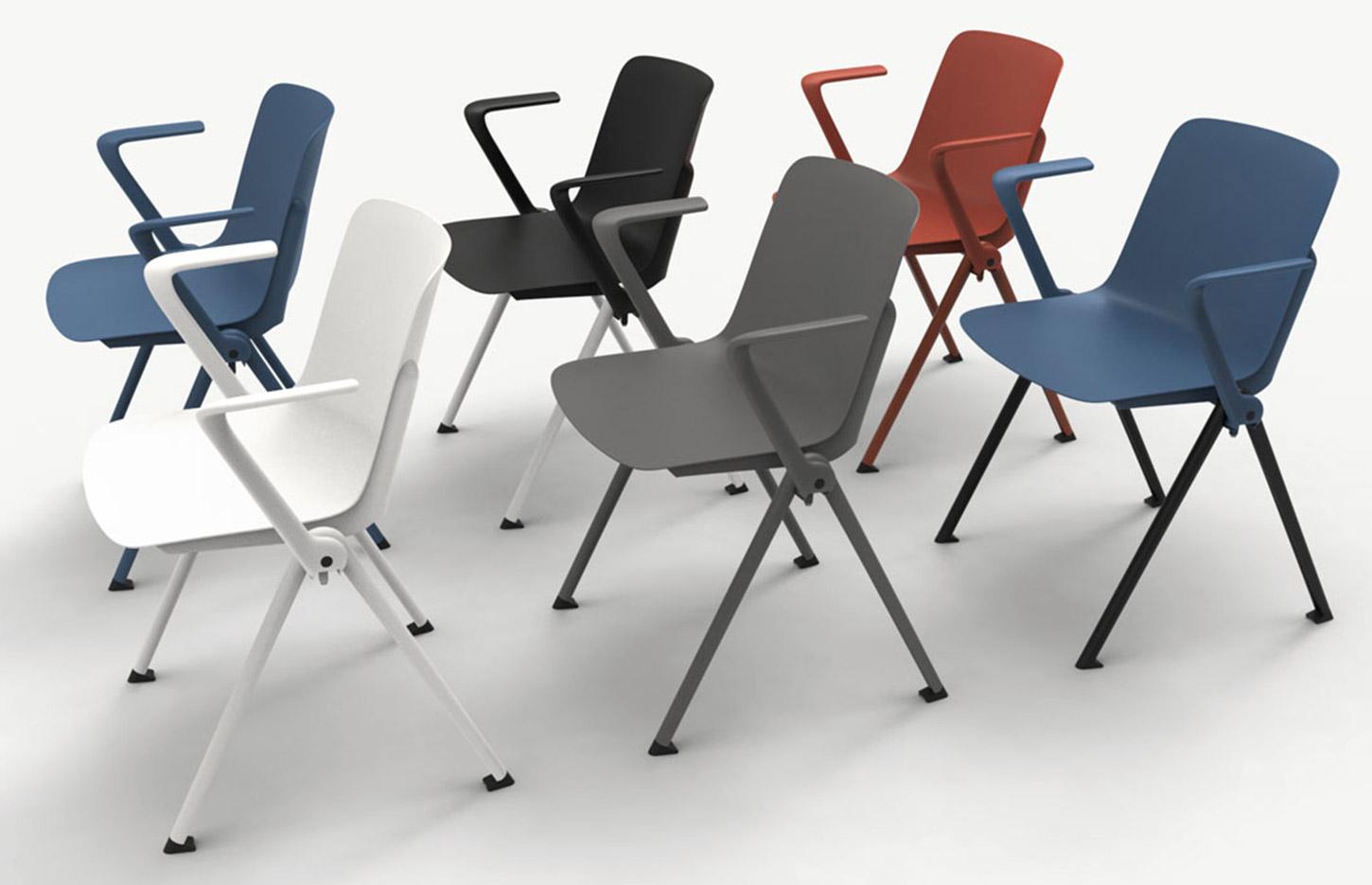 Chaise monocoque polypropylène structure en métal, gamme Minho Meet - France Bureau
