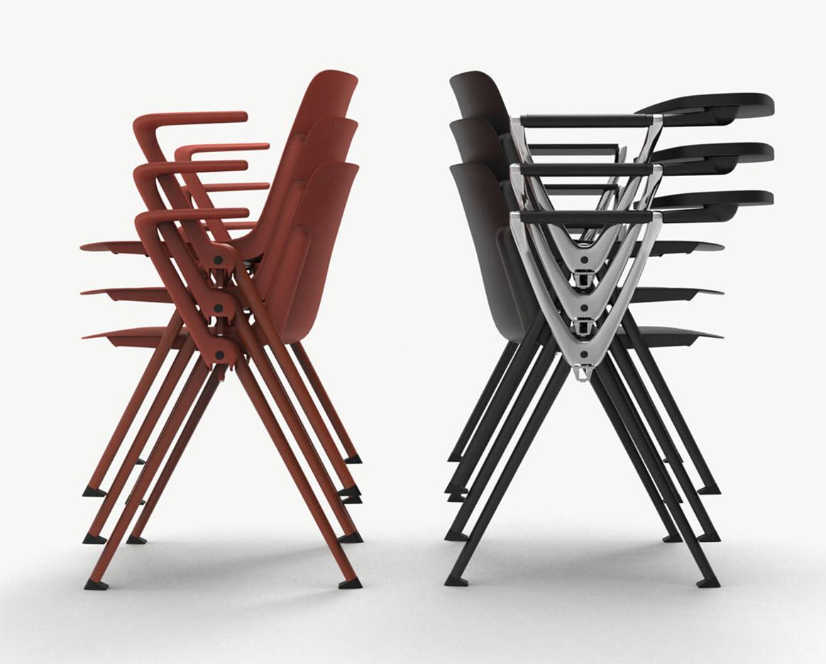 Chaise monocoque polypropylène structure en métal, gamme Minho Meet - France Bureau